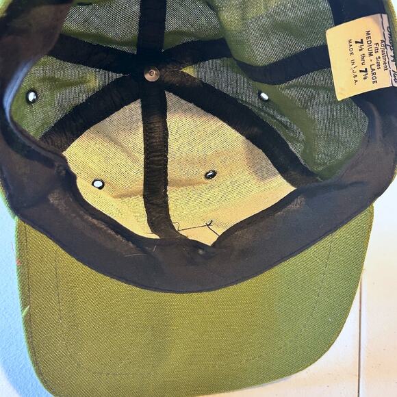 Vintage Snap-A-Tab Green Tennis Club Ships Wheel Golf Clubs Patch Hat Snapback - Picture 9 of 9